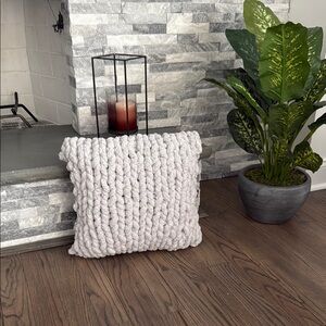 Handmade Chunky Knit Pillow, color of your choice